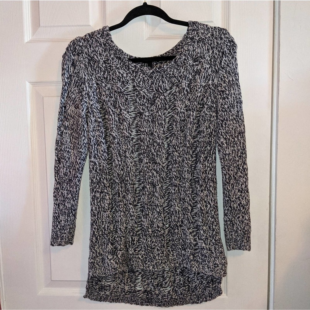 H&M Women's Navy Blue and White Long Sleeve Sweater Top S - Picture 2 of 12